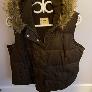 Old navy vest with hood